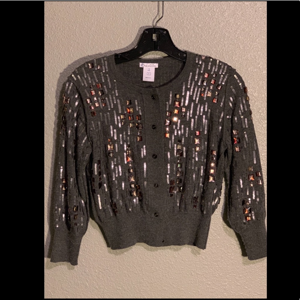 Oscar De La Renta Stone Cardigan